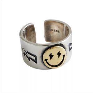 smiley face 925 ring